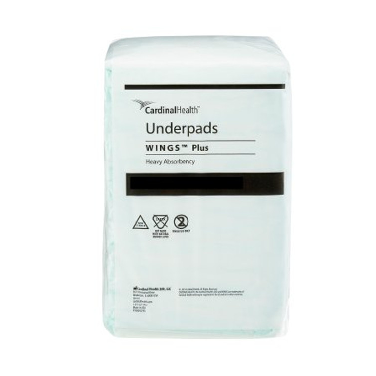 Underpad Wings Plus 36 X 36 Inch Disposable Fluff / Polymer Heavy Absorbency 968