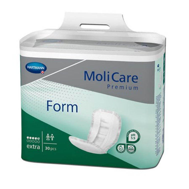 Bladder Control Pad MoliCare Premium Form Extra 11-1/2 X 24-1/2 Inch Moderate Absorbency Polymer Core One Size Fits Most Adult Unisex Disposable 168219