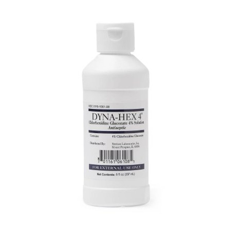 Surgical Scrub Solution Dyna-Hex 4 8 oz. Bottle 4% Strength CHG Chlorhexidine Gluconate NonSterile 1061DYN08 Case/24