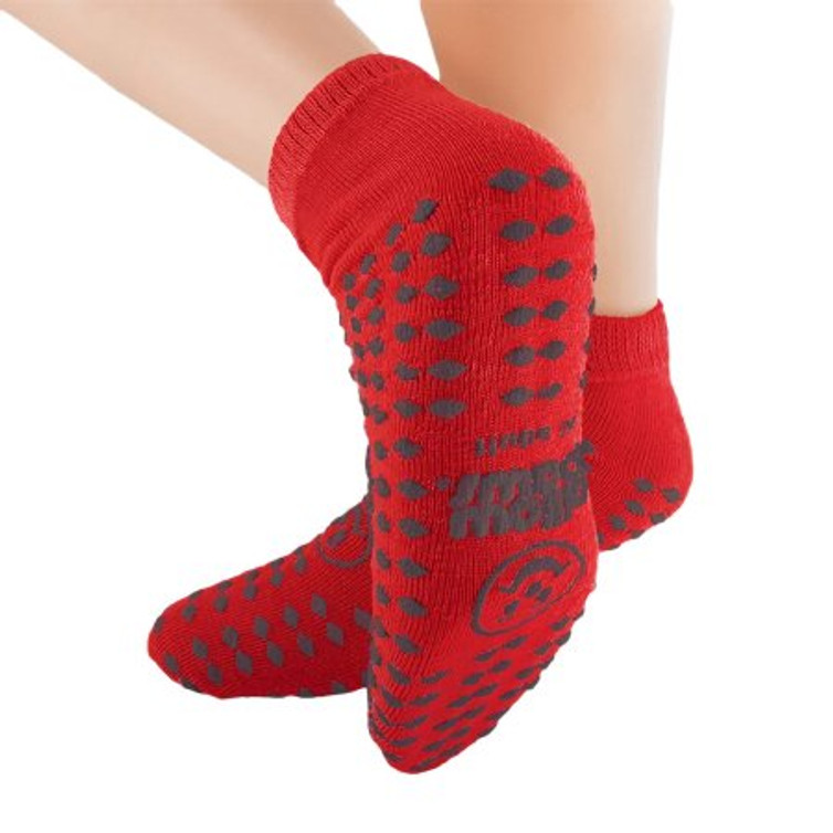 Fall Management Slipper Socks Pillow Paws Risk Alert Terries 2X-Large Red Ankle High 3802-001