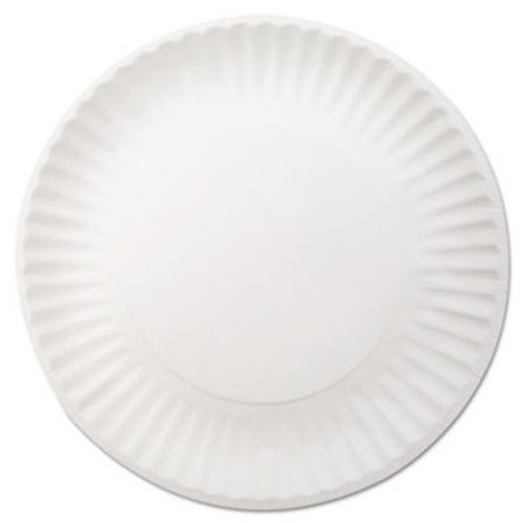 Plate Dixie White Single Use Paper 9 Inch Diameter DXEWNP9OD