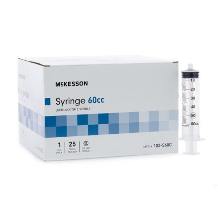 General Purpose Syringe McKesson 60 mL Blister Pack Luer Lock Tip Without Safety 102-S60C