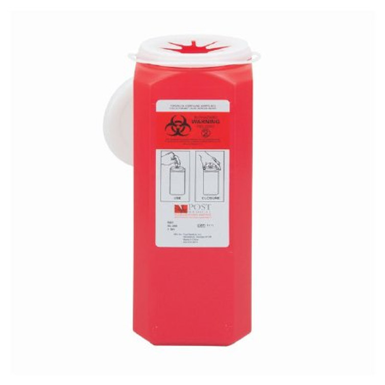 Sharps Container Leaktight 0.5 Gallon Red Base / White Lid Vertical Entry Snap On Lid SL200