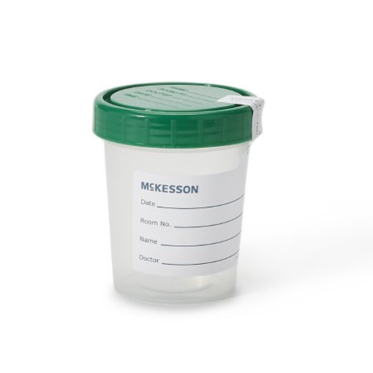 Specimen Container McKesson Polypropylene 120 mL 4 oz. Screw Cap Sterile Inside Only 569