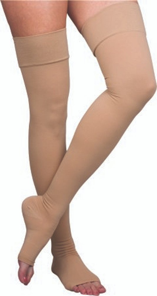 Compression Stocking Loving Comfort Thigh High X-Large Beige Open Toe 1674 BEI XL