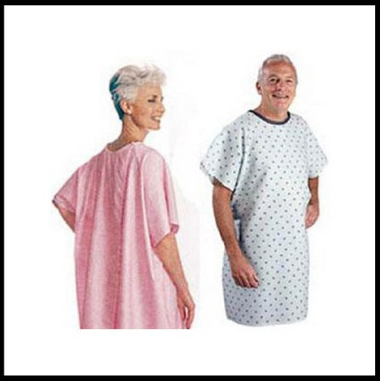 Patient Exam Gown Snap Wrap One Size Fits Most Blue Plaid Print Reusable 500BP Each/1
