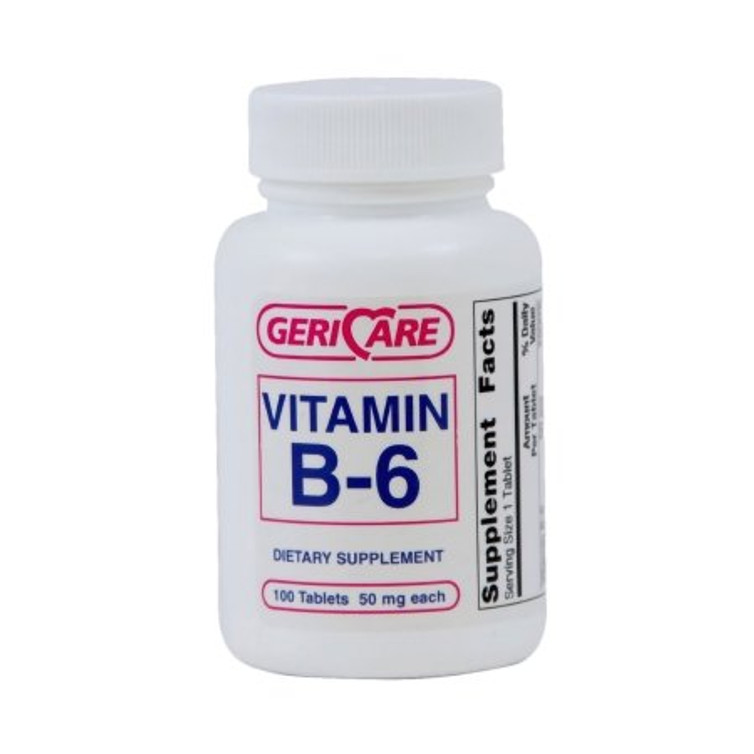 Vitamin Supplement Geri-Care Vitamin B6 50 mg Strength Tablet 100 per Bottle 853-01-GCP
