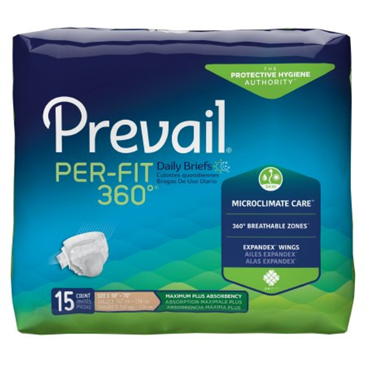 Unisex Adult Incontinence Brief Prevail Per-Fit 360 X-Large Disposable Heavy Absorbency PFNG-014