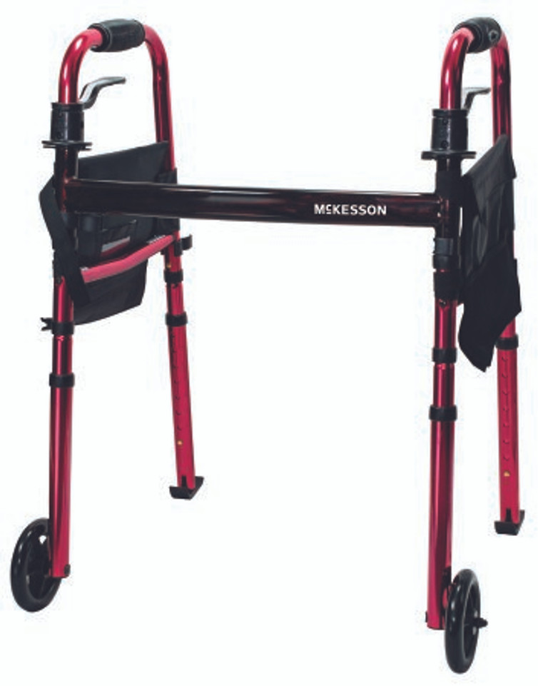 Travel Walker Adjustable Height McKesson Aluminum Frame 300 lbs. Weight Capacity 29-1/2 to 37 Inch Height