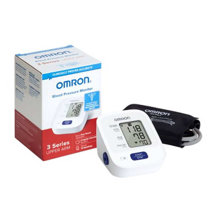 Digital Blood Pressure Monitoring Unit Omron 1 - Tube Pocket Size Hand Held Adult Large Cuff