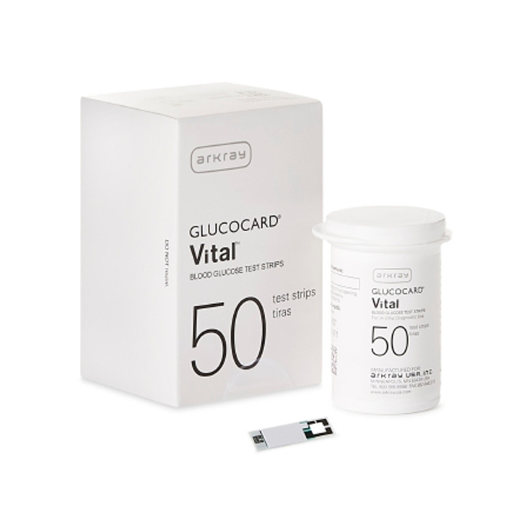 Blood Glucose Test Strips Glucocard Vital 50 Strips per Box 0.3 Liter Small Sample Size For Glucocard Blood Glucose Monitoring Meter 760050