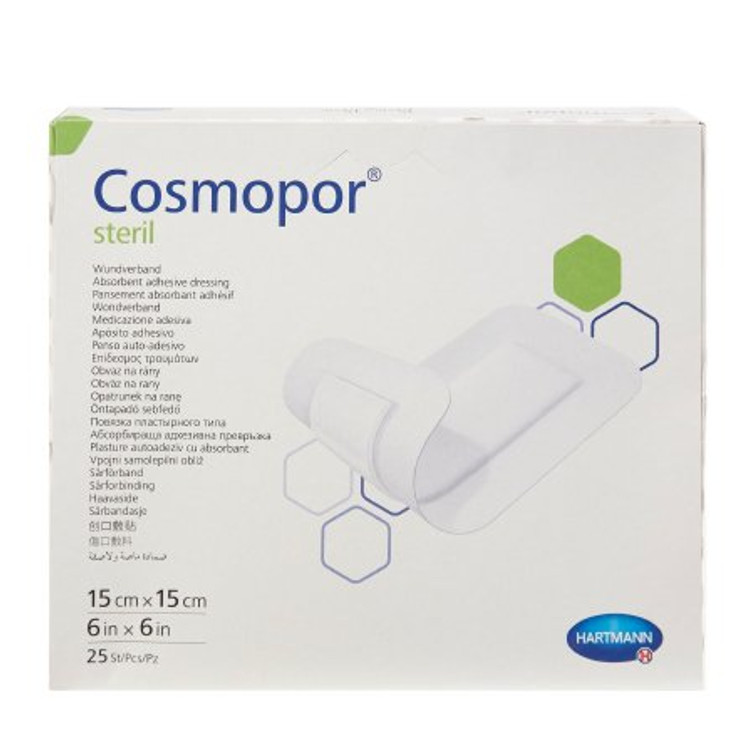 Adhesive Dressing Cosmopor 6 X 6 Inch Nonwoven Square White Sterile 900823