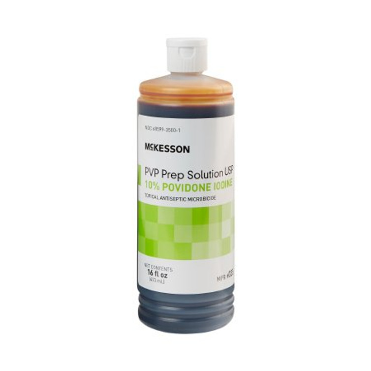 Skin Prep Solution McKesson 16 oz. Flip-Top Bottle 10% Strength Povidone-Iodine NonSterile 035
