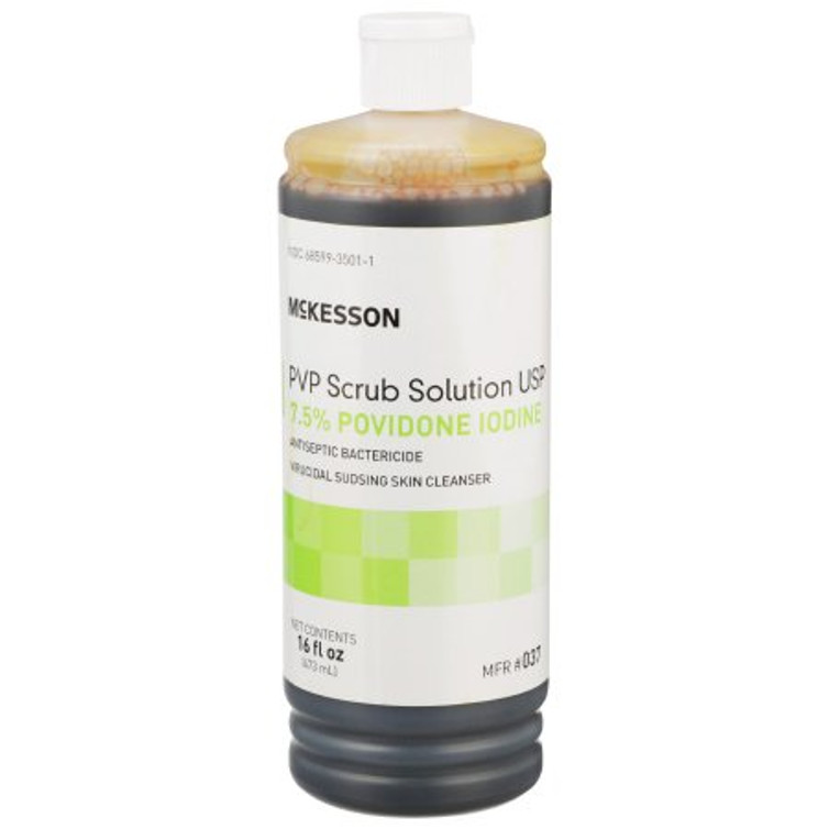 Surgical Scrub Solution McKesson 16 oz. Flip-Top Bottle 7.5% Strength Povidone-Iodine NonSterile 037