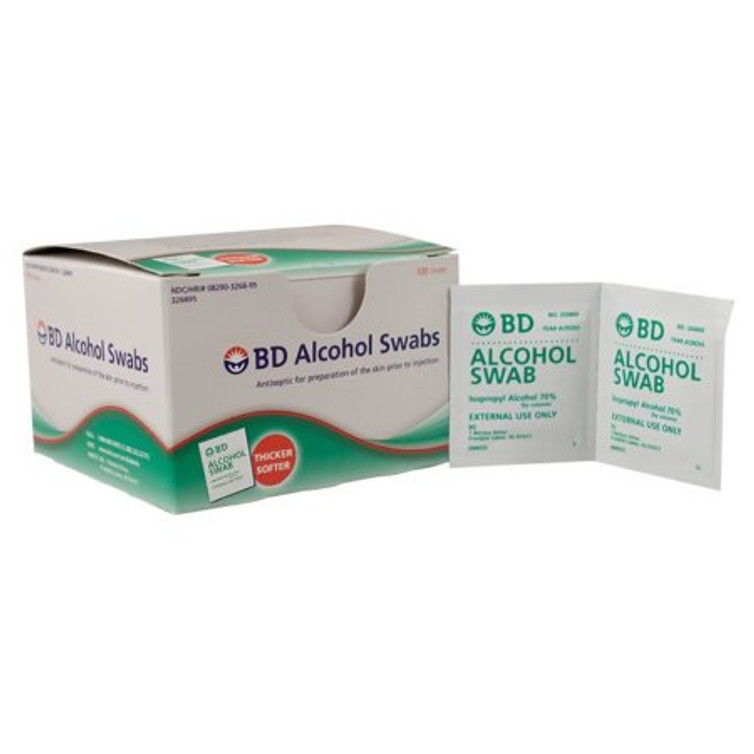 Alcohol Prep Pad BD 70% Strength Isopropyl Alcohol Individual Packet NonSterile 326895