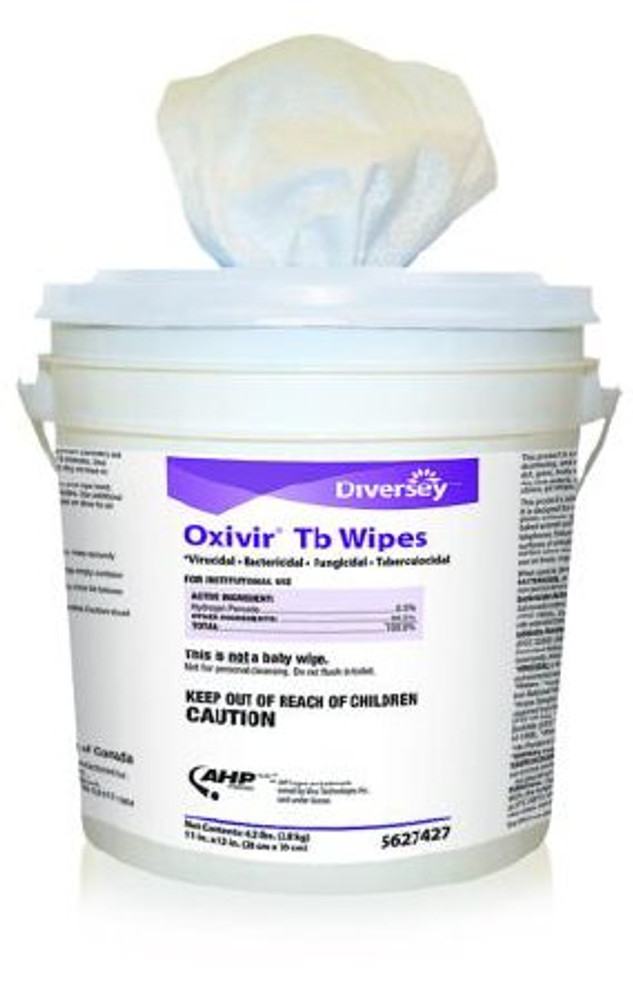 Diversey Oxivir Tb Surface Disinfectant Cleaner Premoistened Alcohol Based Manual Pull Wipe 160 Count Canister Disposable Cherry Almond Scent NonSterile DVO5627427