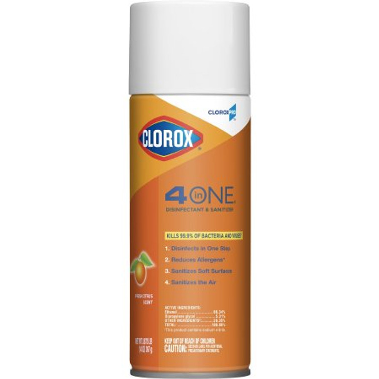 CloroxPro 4 in One Surface Disinfectant / Sanitizer Alcohol Based Aerosol Spray Liquid 14 oz. Can Citrus Scent NonSterile 31043CT