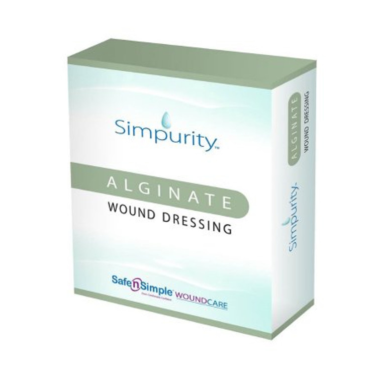 Calcium Alginate Dressing Simpurity 4 X 8 Inch Rectangle Calcium Alginate Sterile SNS50732