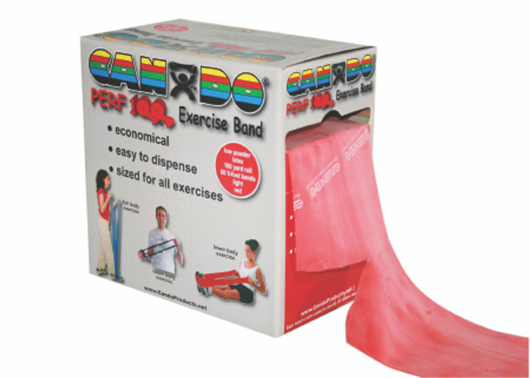 Exercise Resistance Band CanDo Low Powder Red 5 Inch X 100 Yard Light Resistance 10-5192 Each/1