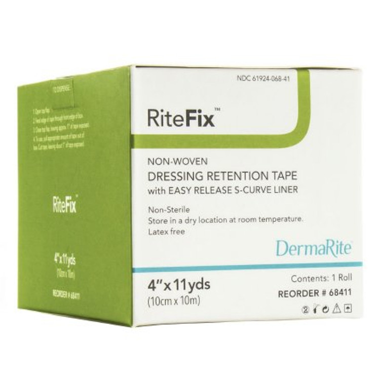 Dressing Retention Tape with Liner RiteFix Water Resistant Nonwoven 2 Inch X 11 Yard White NonSterile 68211 Box/1