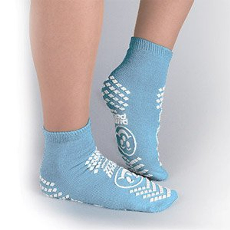 Slipper Socks Pillow Paws Youth Light Blue Ankle High 1094