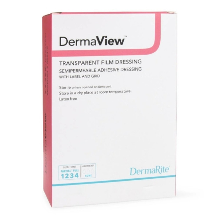 Transparent Film Dressing DermaView Roll 6 X 11 Inch 2 Tab Delivery With Label Sterile 15611