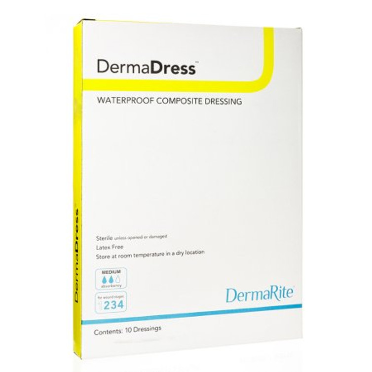 Composite Dressing DermaDress Waterproof 4 X 10 Inch Polyester / Rayon / Nonwoven Sterile 12410