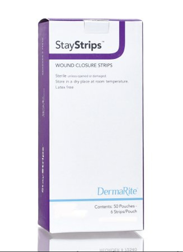 Skin Closure Strip StayStrips 1/8 X 3 Inch Nonwoven Material Flexible Strip White 72183