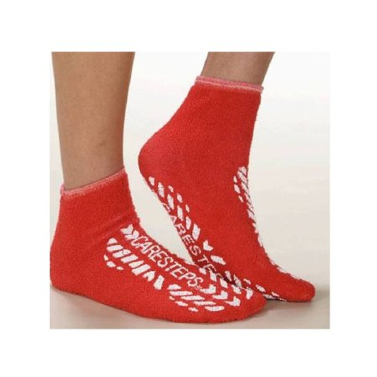 Fall Management Slipper Socks CARE-STEPS X-Large Red Ankle High 80192