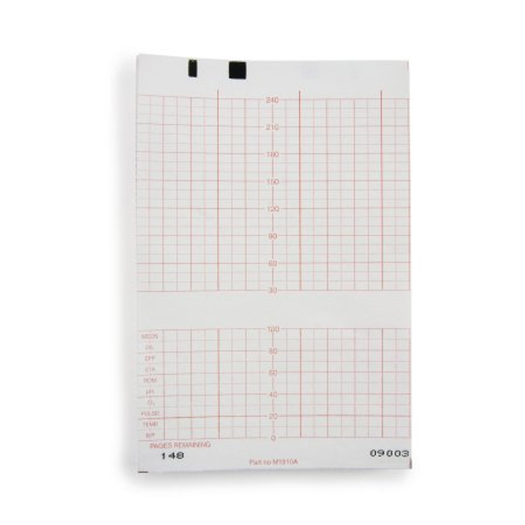 Fetal Diagnostic Monitor Recording Paper McKesson Thermal Paper 5.9 Inch X 49 Foot Z-Fold Red Grid 26-M1910A