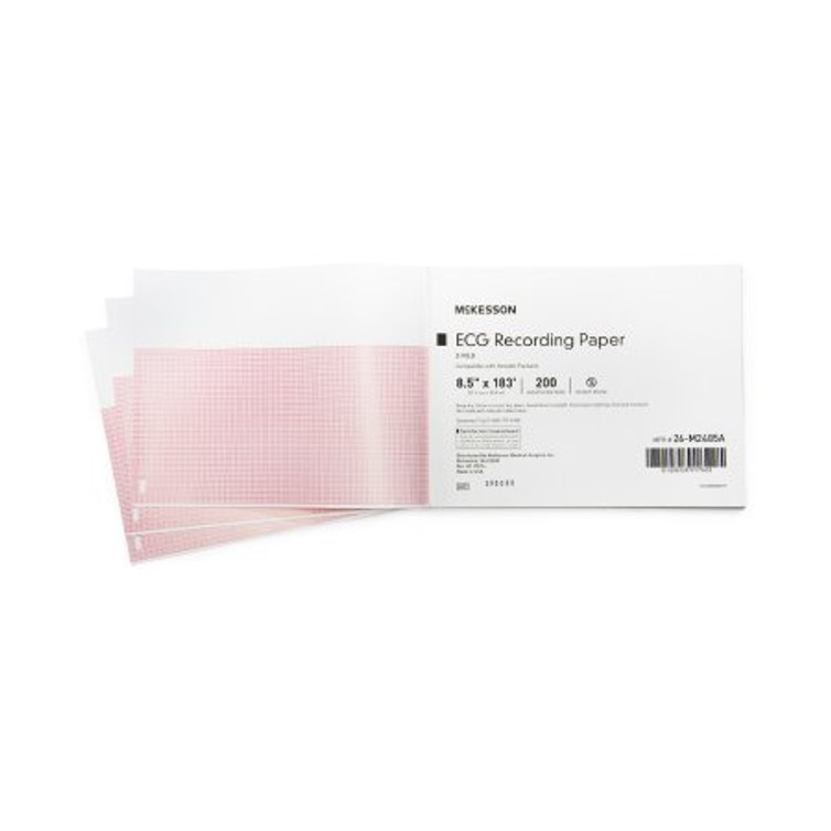 Diagnostic Recording Paper McKesson Thermal Paper 8-1/2 Inch X 183 Foot Z-Fold Red Grid 26-M2485A