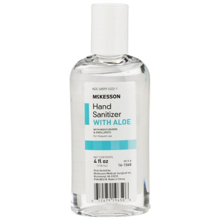 Hand Sanitizer with Aloe McKesson 4 oz. Ethyl Alcohol Gel Bottle 16-1068