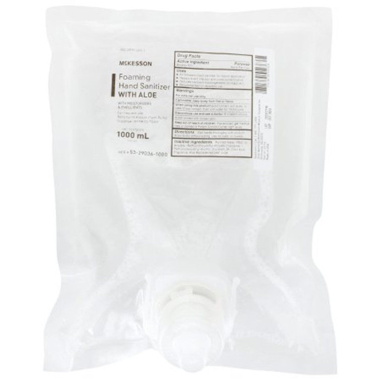Hand Sanitizer with Aloe McKesson 1 000 mL Ethyl Alcohol Foaming Dispenser Refill Bag 53-29036-1000