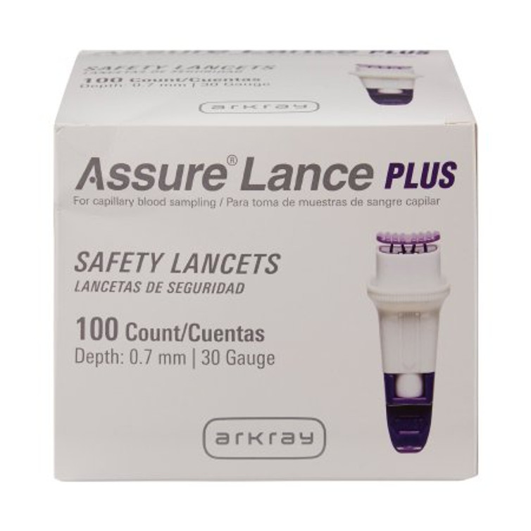 Lancet Assure Safety Lancet Needle 0.7 mm Depth 30 Gauge Push Button Activation 990130