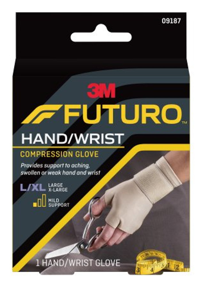 Support Gloves 3M Futuro Fingerless Small / Medium Over-the-Wrist Ambidextrous Nylon / Spandex 09183ENR Case/12