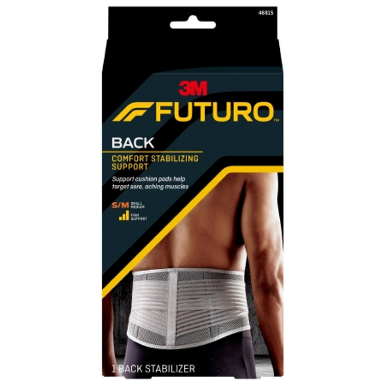 Back Support 3M Futuro Comfort Stabilizing Back Support Small / Medium Hook and Loop Closure 29 to 39 Inch Waist Circumference Adult 46815ENR Case/2