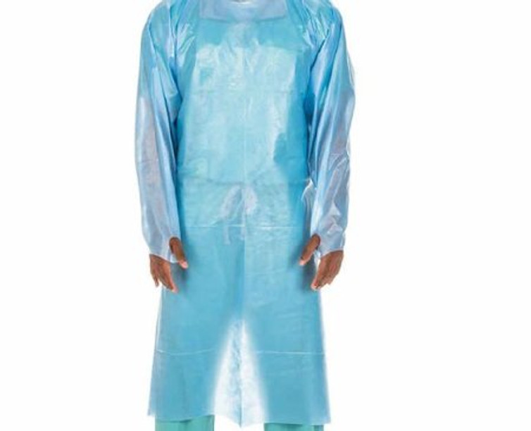 Over-the-Head Protective Procedure Gown 2X-Large Blue NonSterile AAMI Level 4 Disposable 4213PG