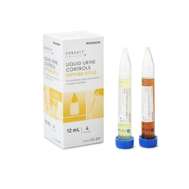 Urine Chemistry Liquid Urine Dipstick Control Solution 2 Levels McKesson Consult Analyte Testing Positive Level / Negative Level 2 X 12 mL 121-071