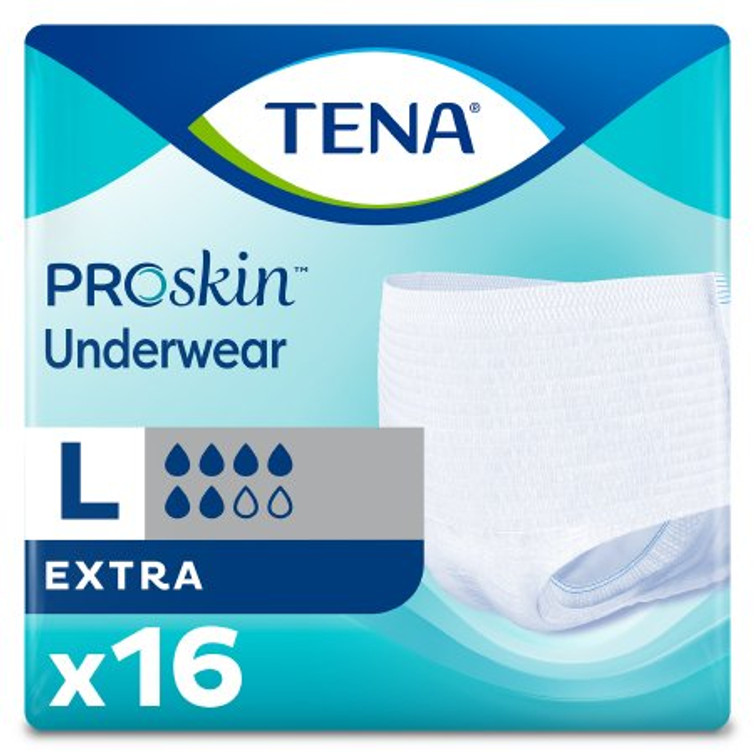 Unisex Adult Absorbent Underwear TENA ProSkin Extra Pull On with Tear Away Seams Large Disposable Moderate Absorbency 72332