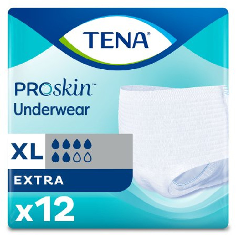 Unisex Adult Absorbent Underwear TENA ProSkin Extra Pull On with Tear Away Seams X-Large Disposable Moderate Absorbency 72425