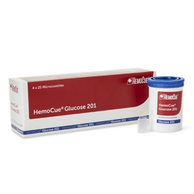 Microcuvette HemoCue Glucose 201 Diabetes Management Blood Glucose For HemoCue Glucose 201 Blood Glucose Analyzer 100 Tests 5 L Sample Volume 110706
