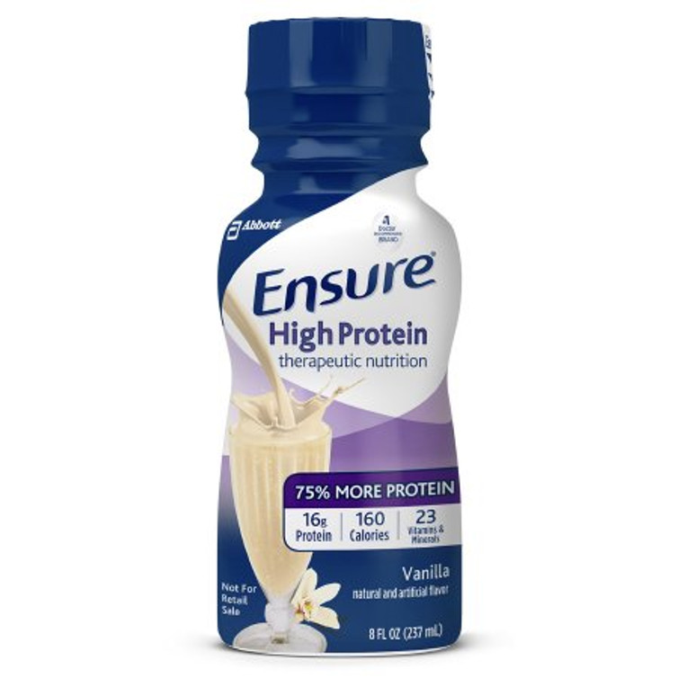 Oral Protein Supplement Ensure High Protein Therapeutic Nutrition Shake Vanilla Flavor Ready to Use 8 oz. Bottle 64136