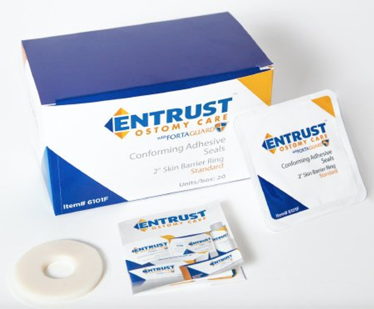 Skin Barrier Ring Entrust Mold to Fit Standard Wear Adhesive without Tape Without Flange Universal System 2 Inch Diameter 6100 Box/20