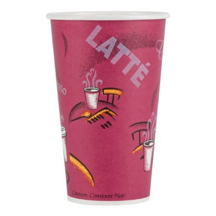 Drinking Cup Solo 16 oz. Bistro Print Paper Disposable 316SI-0041