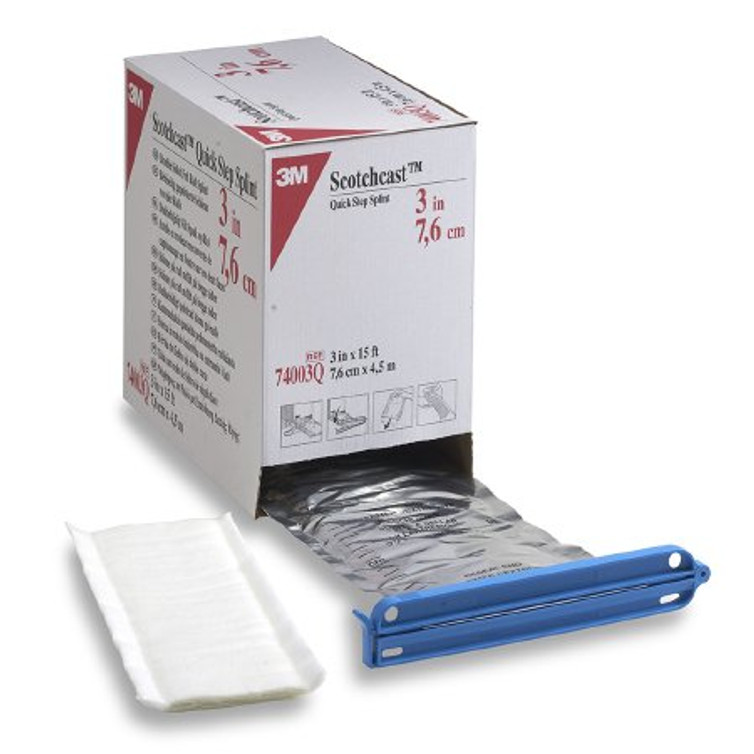 Splint Roll 3M Scotchcast Quick Step Double Sided Felt 2 Inch X 15 Foot Felt / Fiberglass White 74002Q Case/2