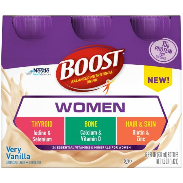 Oral Supplement Boost Women Very Vanilla Flavor Ready to Use 8 oz. Bottle 12188056