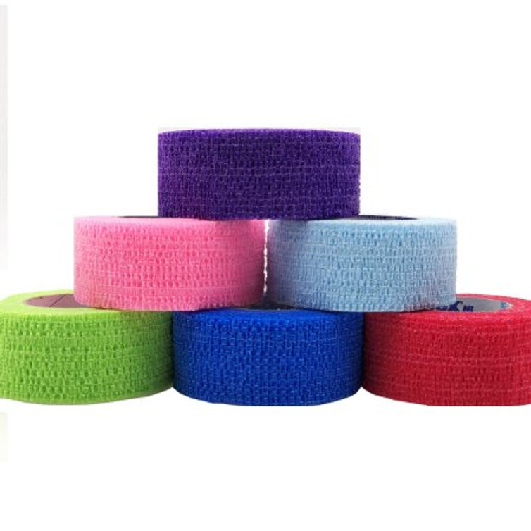 Cohesive Bandage CoFlex NL 1 Inch X 5 Yard 12 lbs. Tensile Strength Self-adherent Closure Neon Pink / Blue / Purple / Light Blue / Neon Green / Red NonSterile 5100CP