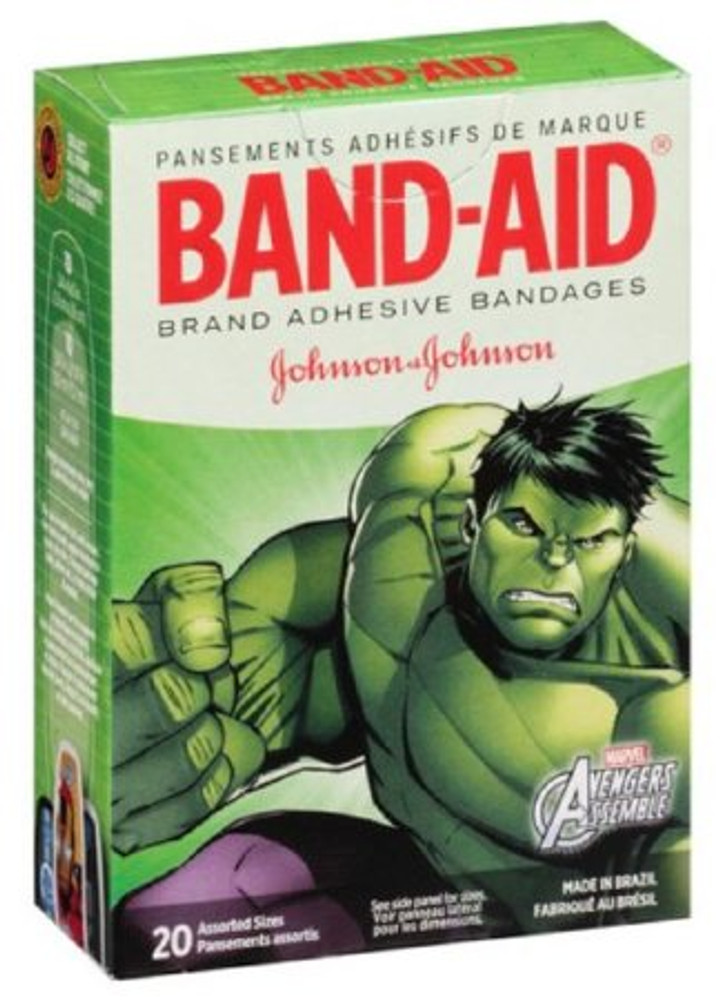 Adhesive Strip Band-Aid 5/8 X 2-1/4 Inch / 3/4 X 3 Inch Plastic Rectangle / Spot Kid Design Avengers Sterile 10381371162823