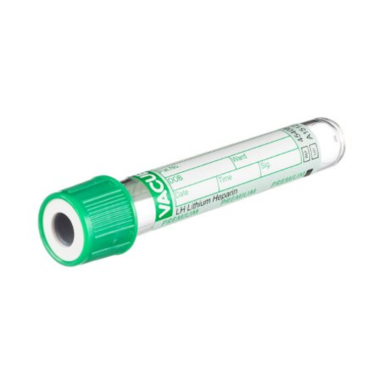 VACUETTE Venous Blood Collection Tube Analyte Determination Lithium Heparin Additive 13 X 75 mm 1 mL Green / White Ring Screw Cap Polyethylene Terephthalate PET Tube 454081