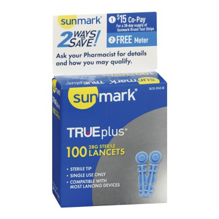 Lancing Device sunmark Truedraw Lancet Needle Multiple Depth Settings Push Button Activation 56151014201 Each/1